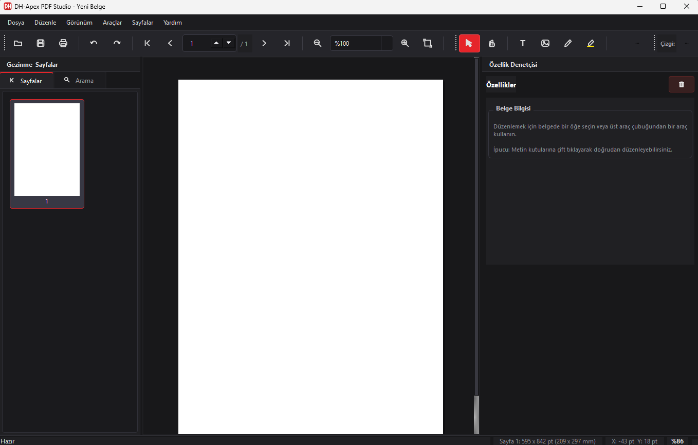 DH-Apex PDF Studio - Profesyonel Masaüstü PDF Düzenleyici