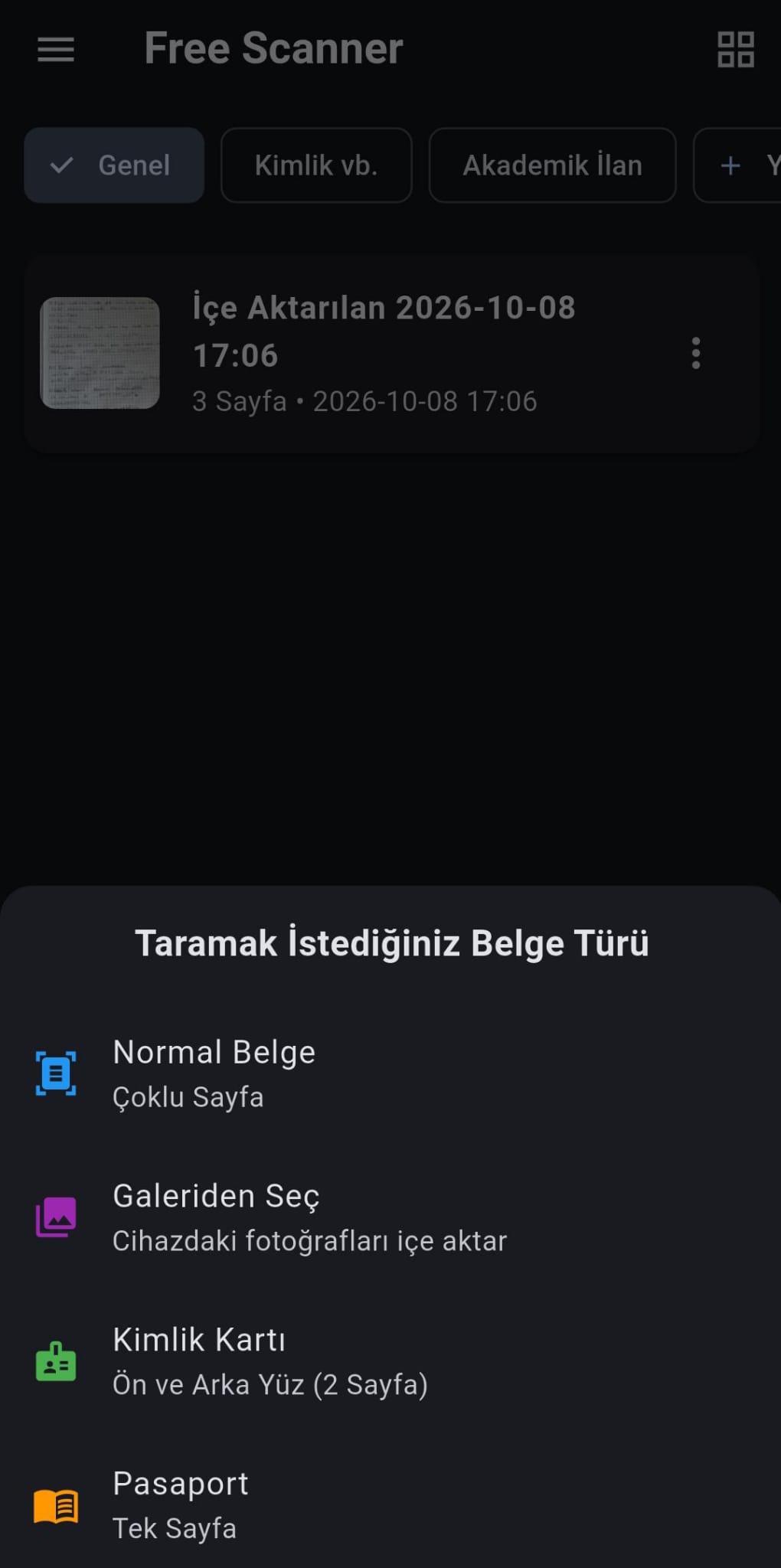 Free Scanner - Yapay Zeka Destekli & Güvenli Mobil Belge Tarayıcı